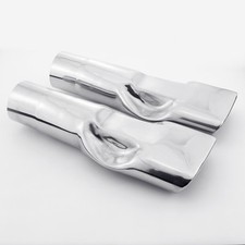 2pcs 2.12 Inlet 304 Stainless Steel Exhaust Tip For Classic Mustang 19691970