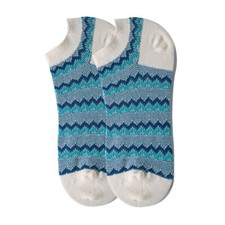 3 Pairs Men's Cotton Thin Wave Pattern Breathable Sweat Wicking Medium Socks