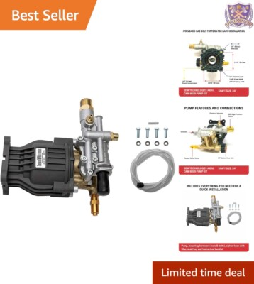 #ad Pressure Washer Pump Kit Aluminum 3400 PSI 2.5 GPM Gas Replacement Durable Use $191.97