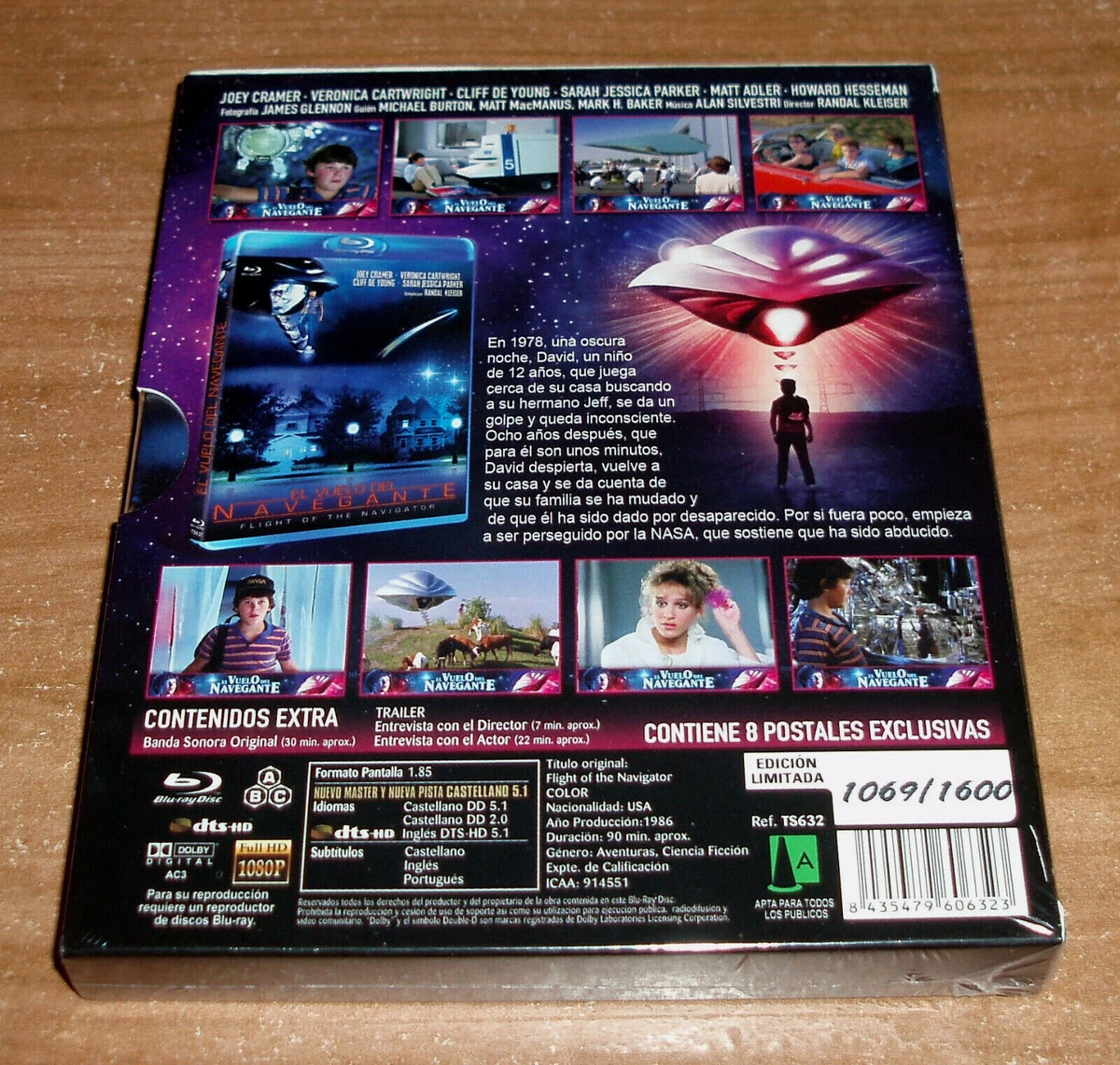 Flight of The Navigator (Flight Navigator) Blu-Ray +8 Postcards New a-B-C