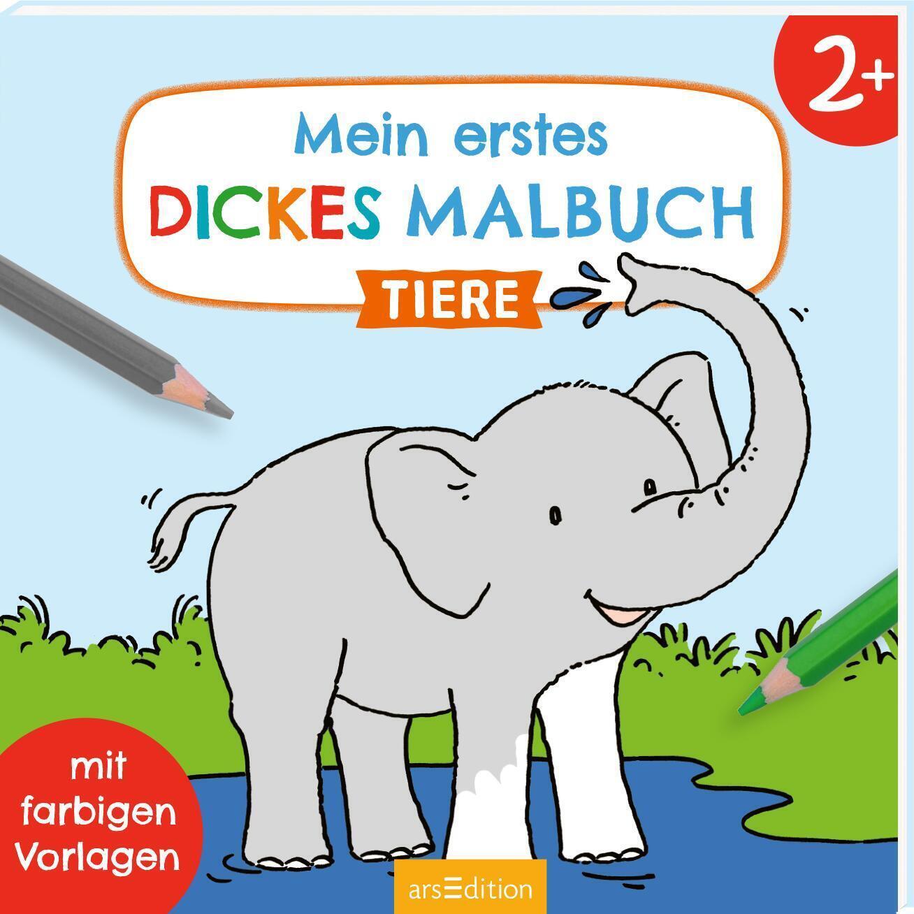 Thumbnail - Mein Erstes Dickes Malbuch Ab 2 - Tiere | Mit Farbigen Vorlagen |