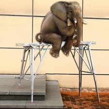 1.4M Leitergerüst Max 300 kg Alu Arbeitsplattform Klappwerkbank Höhenverstellbar