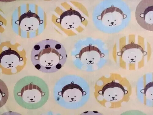 Jungle monkey fun animal print fabric piece 20x15 inch for crafts USA seller