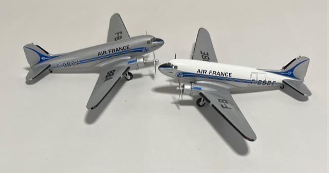 Air France C-47-DL 2機セット Vintage Hogan Air France C-47-DL Set of 2 Diecast 1:200 Free