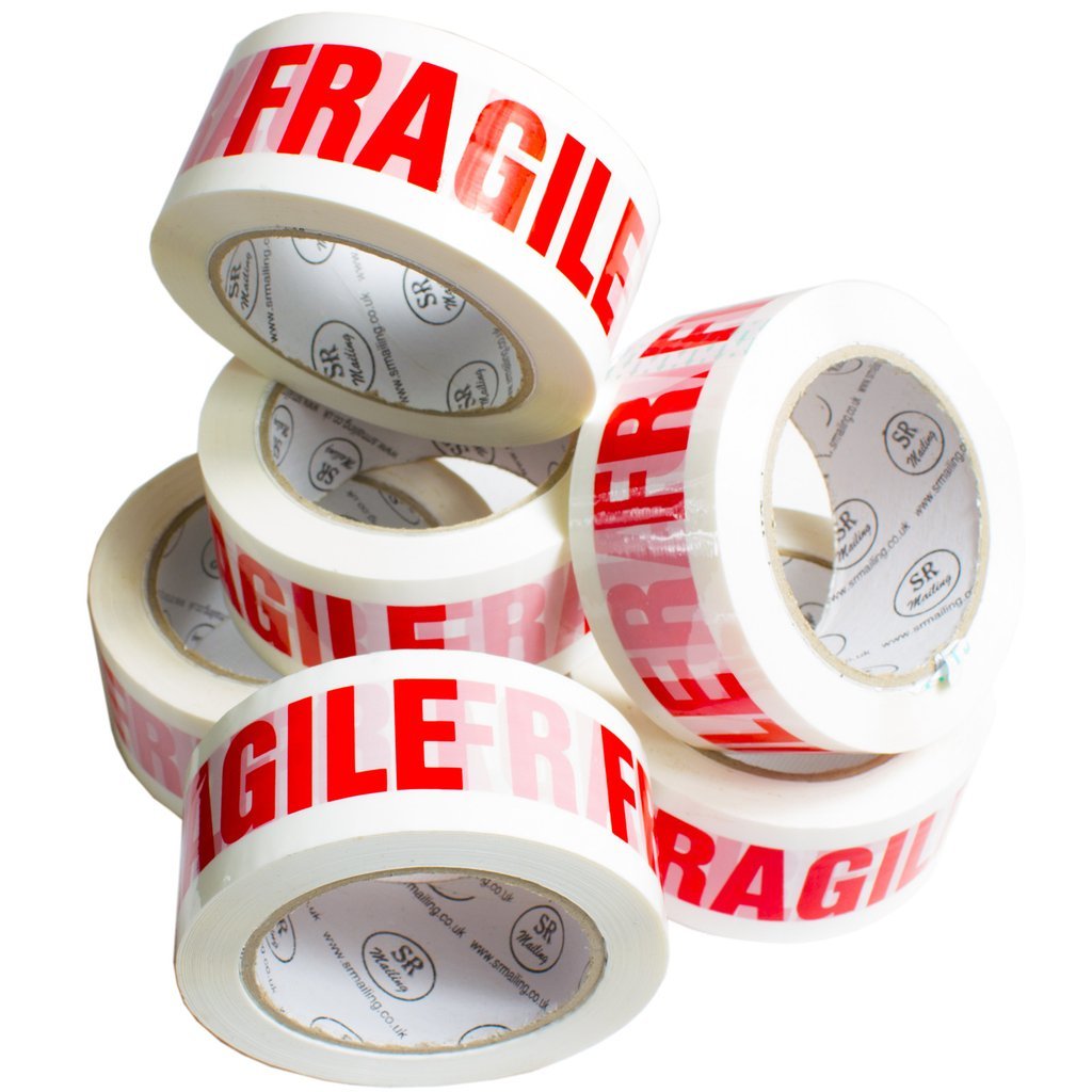 FRAGILE PACKING TAPE 48mm x 91m Strong Cheap Packaging Parcel Sticky