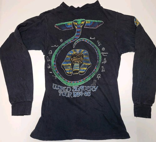 Vintage 1984 IRON MAIDEN "World Slavery" Tour Long Sleeve T-Shirt Mens Small - Picture 9 of 10