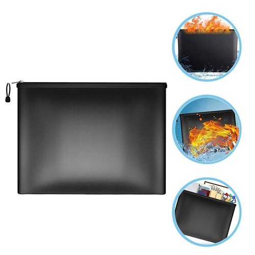 2 PACK 2000℉ Fire Proof money Bag Fireproof Document Pouch Waterproof Safe Cash - Picture 5 of 12