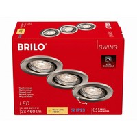 Briloner LED Einbauleuchten Nickel 3Er-Set 3Xled