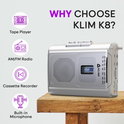 KLIM K8 Cassette Tape Player Portable - Cassette Recorder - New Version - AM/... - Picture 2 of 7