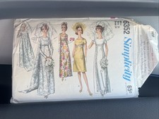 VINTAGE SIMPLICITY PATTERN BRIDESMAID  WEDDING DRESS 6352 Size 14 Bust 34 Cut