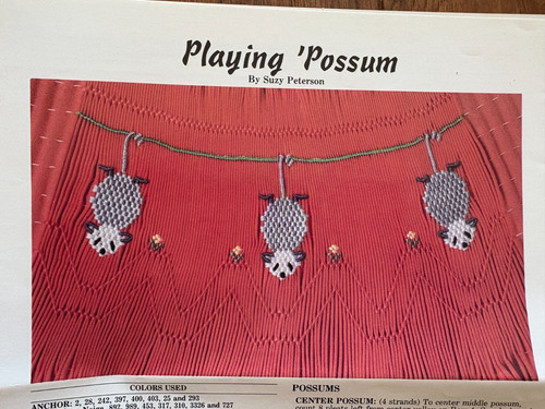 Playing 'Possum smocking plate Suzy Peterson