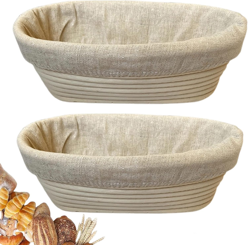 10 Inch Oval Bread Banneton Proofing Basket Set of 2, Sourdough Proofing Basket - Bild 7 von 12