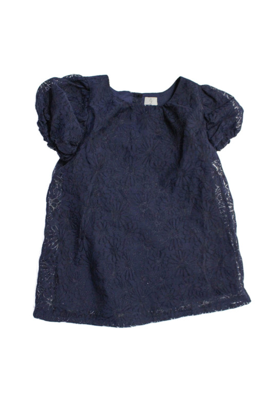 Joie Girls Floral Textured Lightweight Laced Short Sleeved Shirt Blue Size 10/12