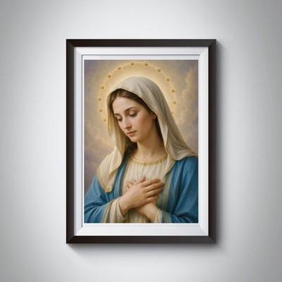 Die Jungfrau Maria Mutter Christi katholisch heilig A4 Poster Wandbild Druck Bild