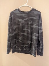 Athleta Studio to Street Camo Sweatshirt Grey Black Long Sleeve Size XS