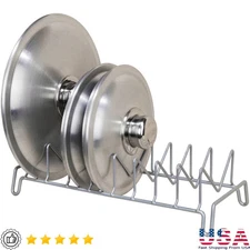 Lid Organizer Rack Pots Pans and Lids Open Wire Design Drying Rack 