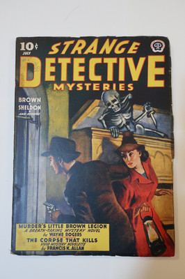 Strange Detective Mysteries Pulp Magazine July 1942 Skeleton Attack Cover