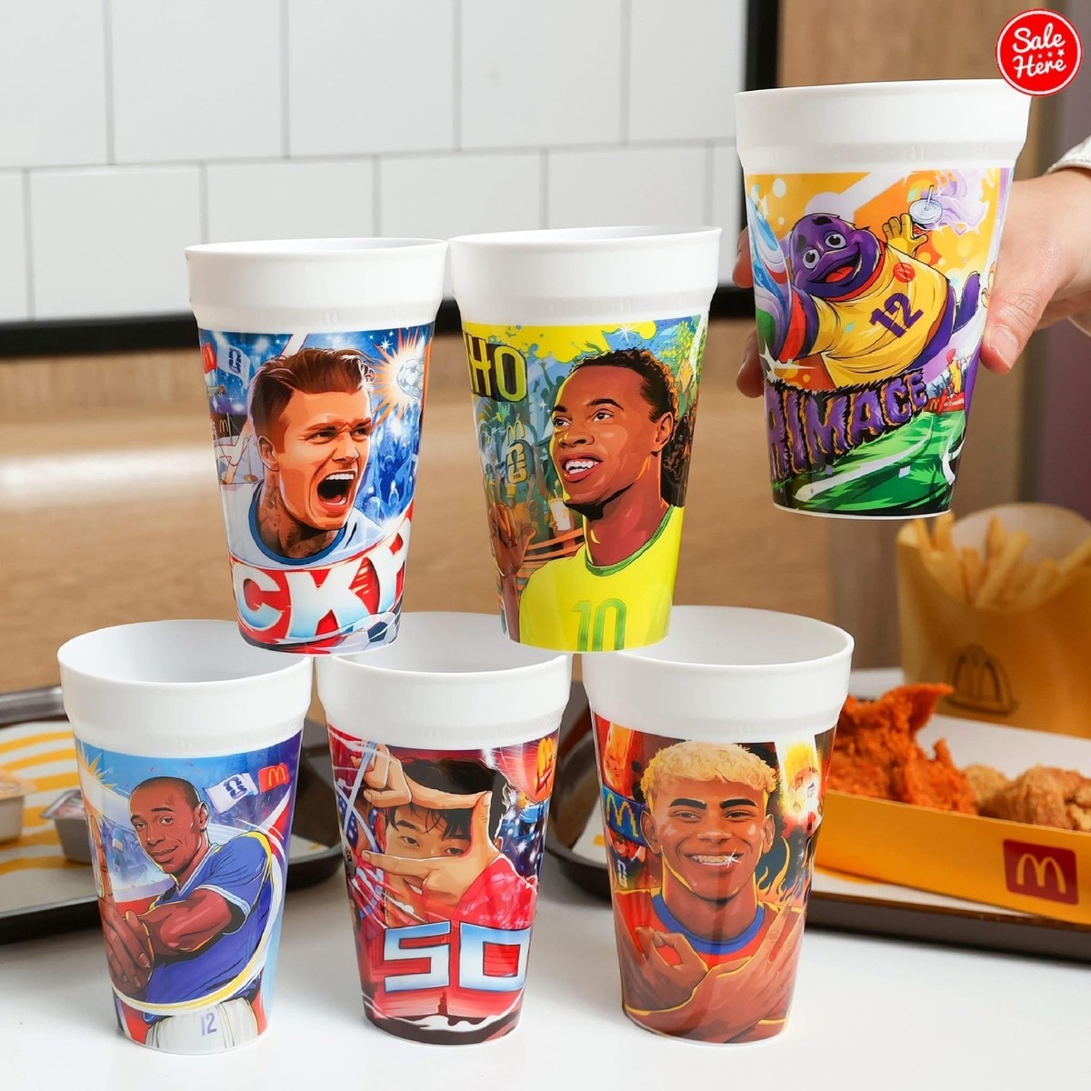 McDonalds Fifa World Cup Meal Collectible Cup 16oz. Set 6 Cup