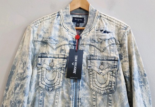 Giacca True Religion Jimmy SE bianca marea lavata invecchiata uomo taglia media - Foto 2 di 7