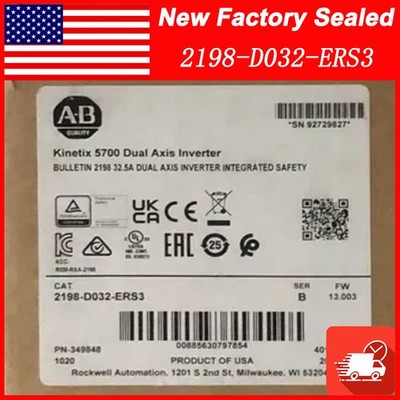 NEW AB 2198-D032-ERS3 SER B Kinetix 5700 Dual Axis Inverter AB 2198D032ERS3 PLC