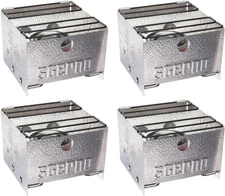 Sterno Foldable Portable Camping Stove - Easy-to-Assemble 4-Pack, Silver 