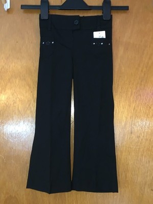 M&S Schulhose Bootcut Adj Taille Stickerei Detail 3-4y 104cm schwarz neu ohne Etikett