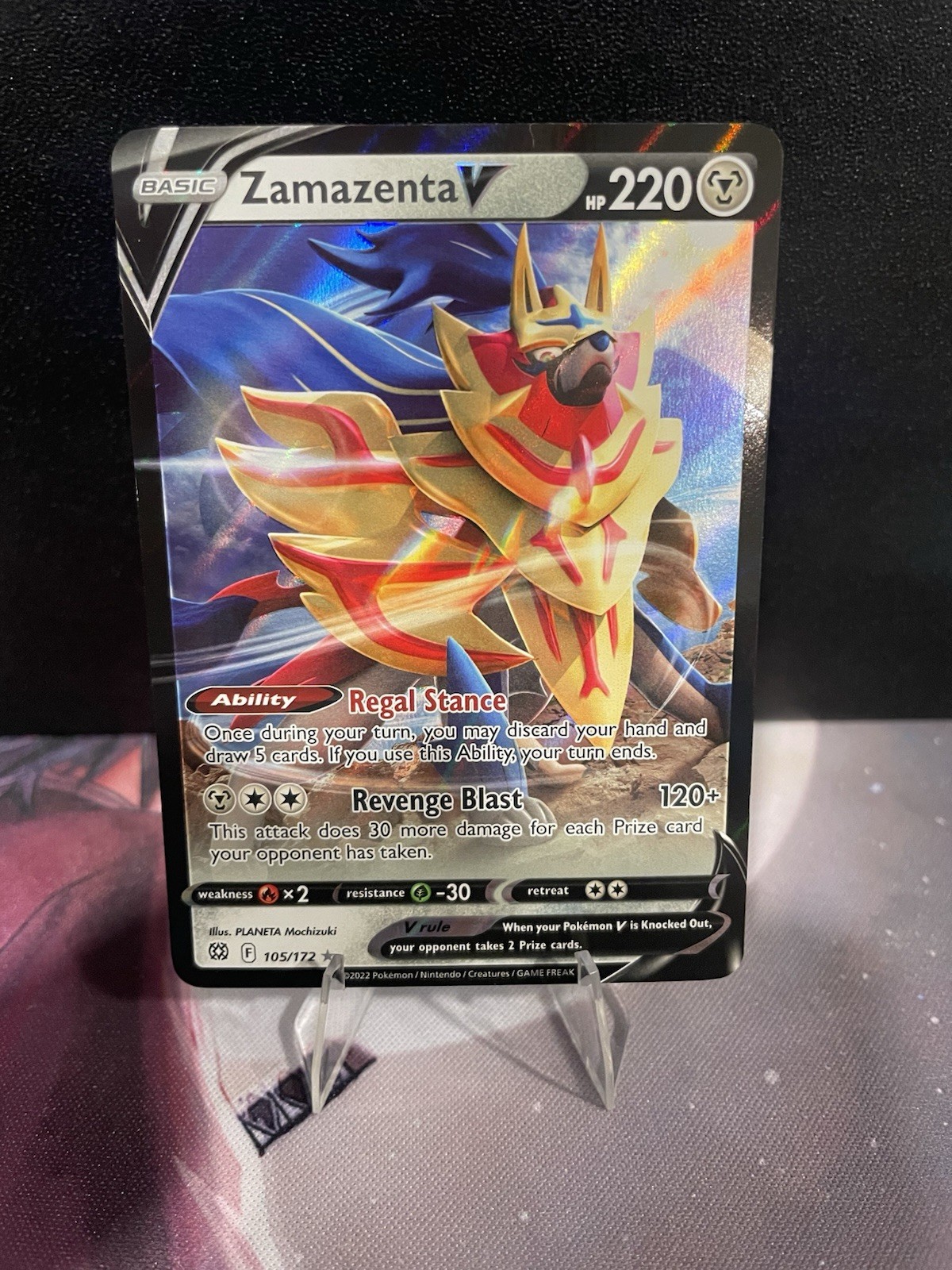 Zamazenta V - SWSH09: Brilliant Stars 105/172 - Pokemon TCG - NEAR MINT
