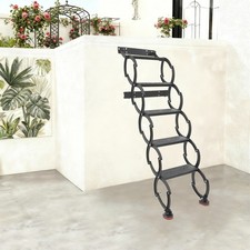 Wandmontierte Klappleiter Teleskop-Stufenleitern Ausziehbare Klapptreppe 200 kg