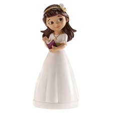 Dekora 315107 - Figura decorativa per Torta Comunione bambina con coroncina 