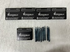 5x Waterman Ink Cartridges - 8 pack Black Encre Noire Refill