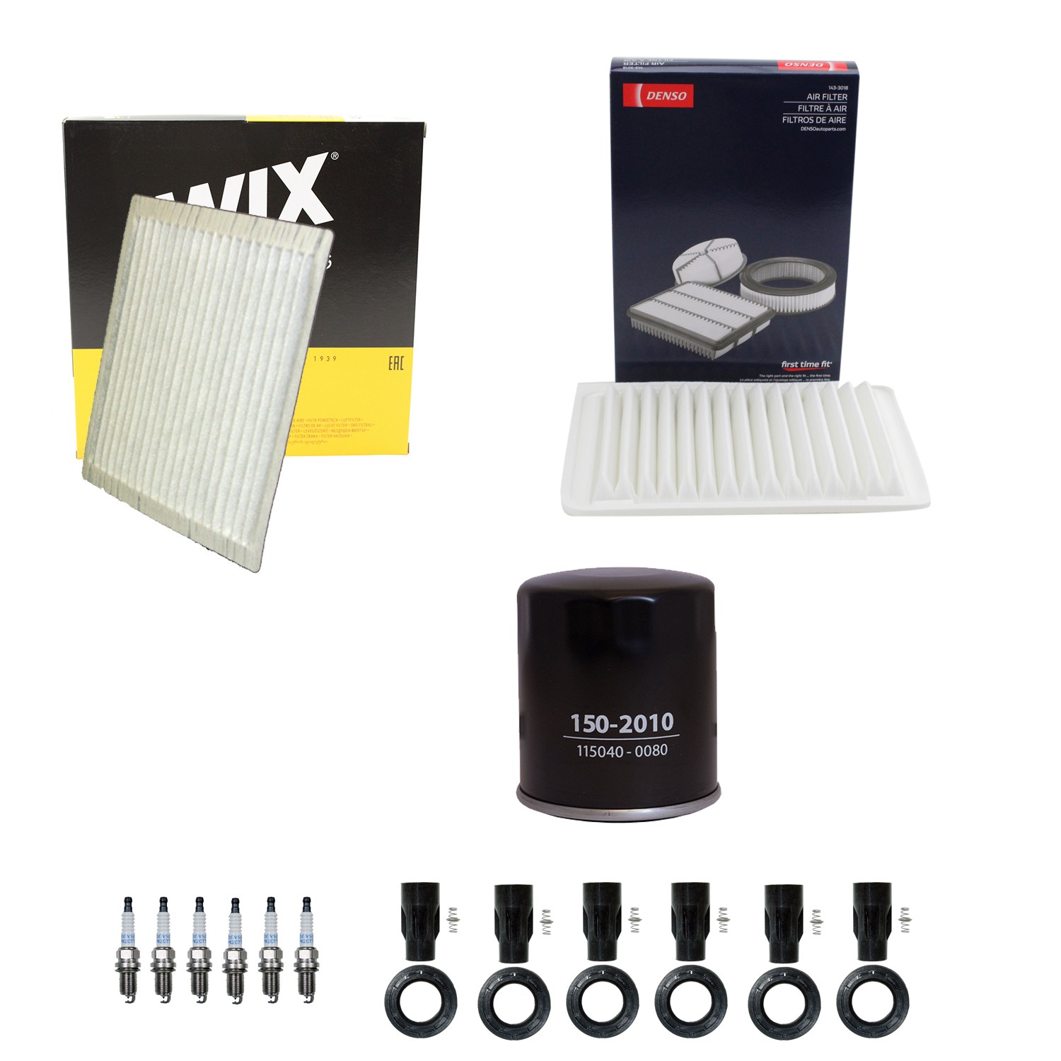 Denso Tune Up Kit NGK 6 Spark Plugs  Boots Kit for Highlander 3.3L V6 Auto CVT