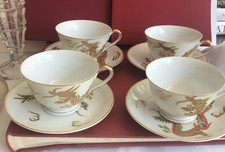 dragonware moriage 4 cups and saucers