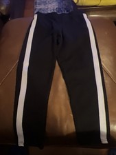 Colette Lily Girls Black Pants Small 7/8 White Stripe Back Pockets 9.99 OBO