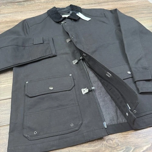 Taylor Stitch Mens 42 LARGE Cinder Jacket Coal Dry Wax Cotton Canvas Utility NWT image 3