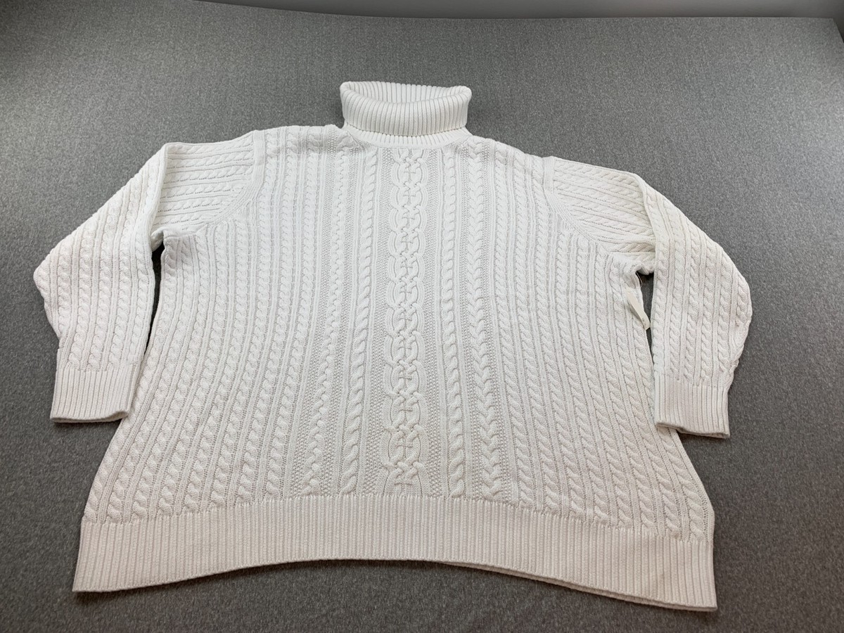 Amazon Essentials Cable Knit Turtleneck 100% Cotton Sweater Women 