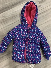 NWT Mothercare Blue Raindrops Down Girl Jacket Size 4-5
