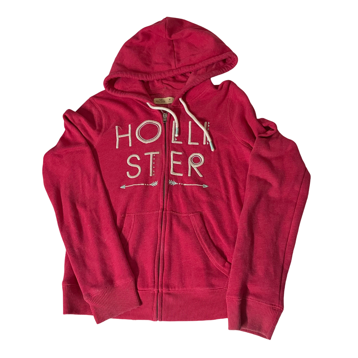 Vintage women's Pink Hollister full zip hoodie in M| L 21 W 20