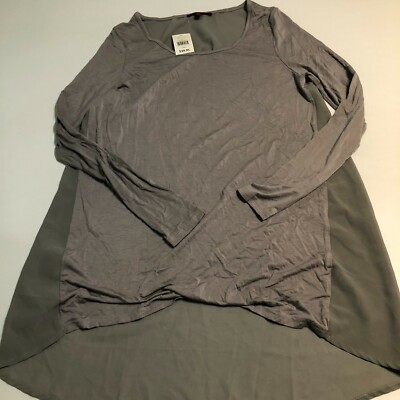 Red Bke The Buckle Long Sleeve Knit Scoop Neck Sze XS Gray NWT $39.95