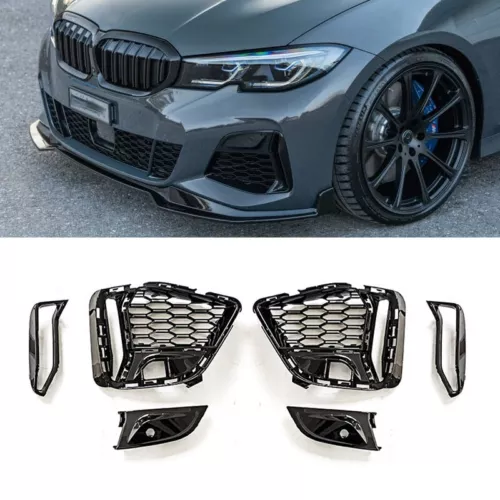 For BMW M340i 3-Series G20 G28 2019-2021 Front Bumper Fog Light Grill Cover - Picture 1 of 6