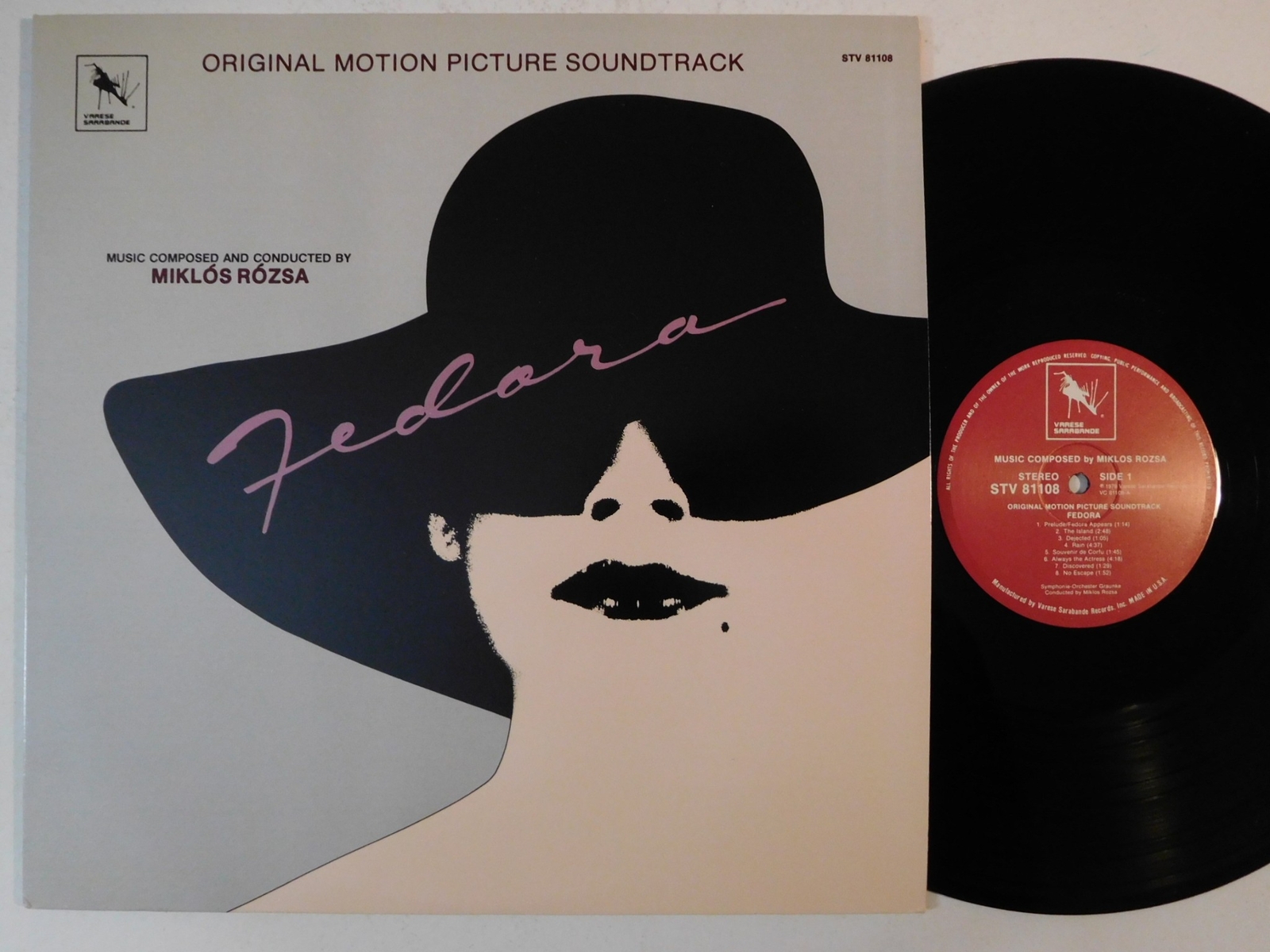 FEDORA soundtrack lp VARESE SARABANDE NM STV film movie record Miklos Rozsa-image