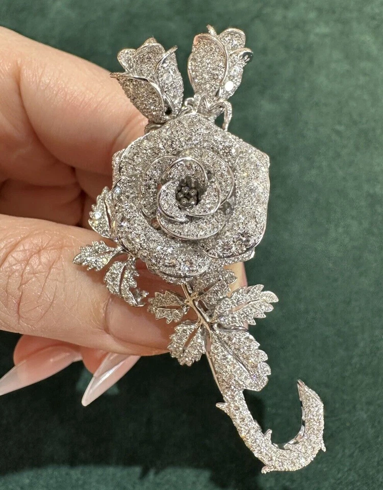 Prendedor/broche grande pavé diamante rosa 11,22 cttw en platino - HM2618VA