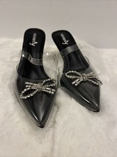 Viviany Clear Heels Rhinestone High Stiletto Heel Pumps Pointed Toe Sandals