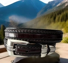 Brighton PORTOFINO Taper Leather 2 Tone Belt Size 34 NWT List $85 M30343