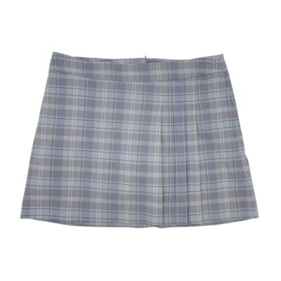 Nike Golf Dri-Fit Grey Blue Plaid Peated Skort Preppy Schoolgirl Women's  Size 16