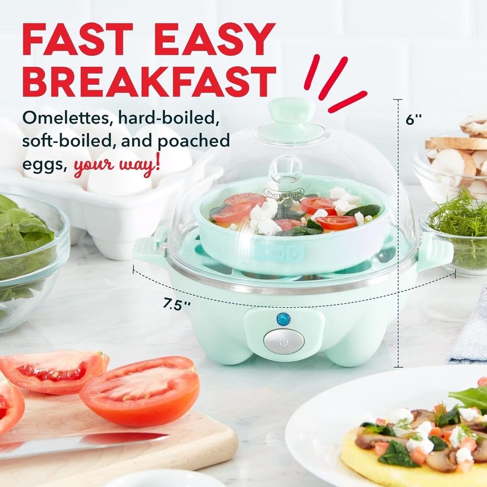 6-Egg Electric Rapid Cooker for Poached Scrambled Omelets 5.5 Inch