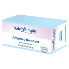 Safe N Simple Adhesive Remover, 2 x 2 Inch Wipe (CS/10000)