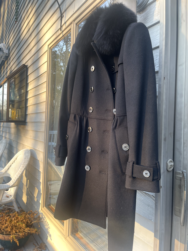 NEU MIT ETIKETT BURBERRY COATBRIDGE SCHWARZ WOLLE KASCHMIR FUCHSKRAGEN TRENCHCOAT US 2 EU 36 - Bild 11 von 18