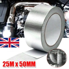 Aluminium Exhaust Heat Shield Wrap Tape Resistant Back Adhensive for Car Pipe UK