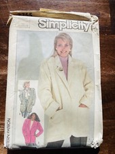 Vintage Simplicity Pattern 7755 Loose Fitting Lined Jackets UNCUT Sz 10 12 14
