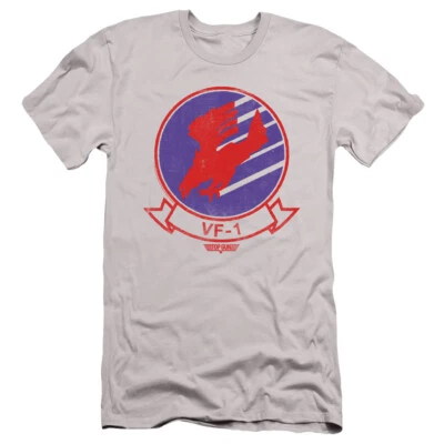 Top Gun Slim Fit T-Shirt VF-1 Logo Silver Tee - Image 1 of 2